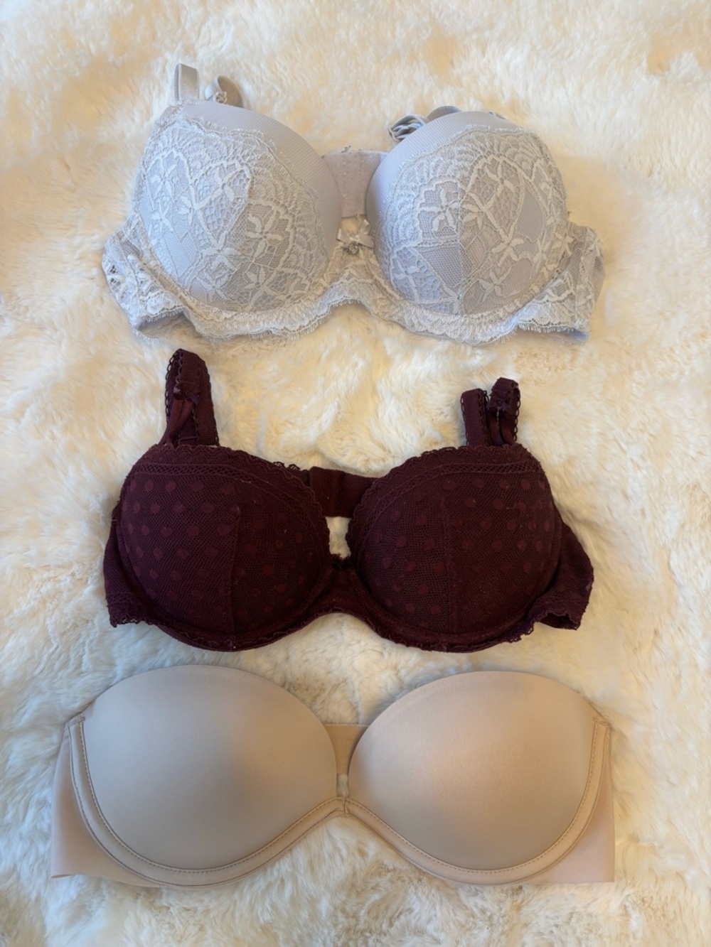 PINK victoria secret AND SHEIN bras - Light Gray, Burgundy, Beige